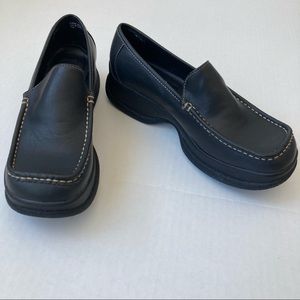 Vintage 90s Y2K LEI Faux Leather Chunky Platform Loafer Clog